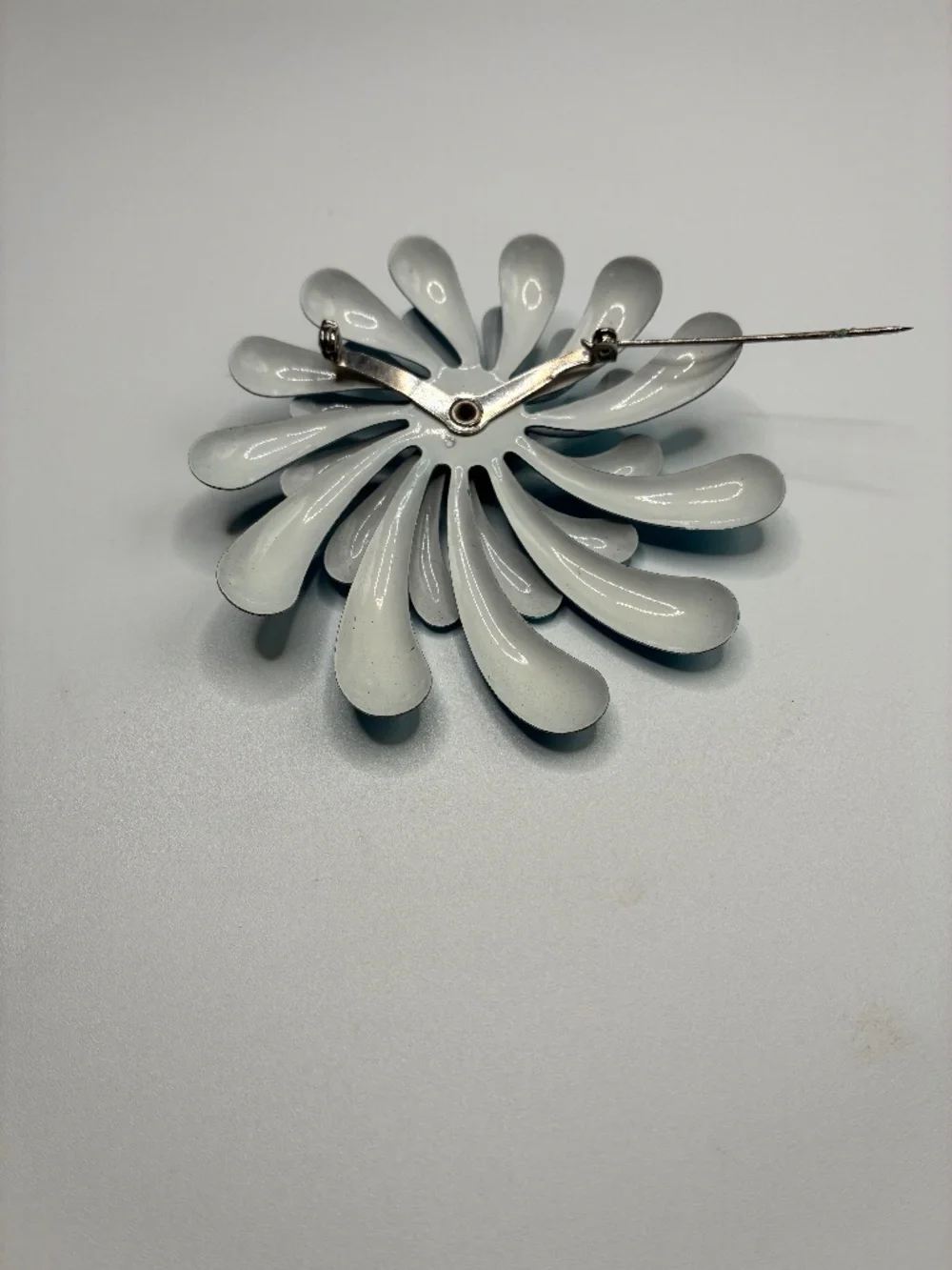 Vintage Enamel Blue Petal Brooch